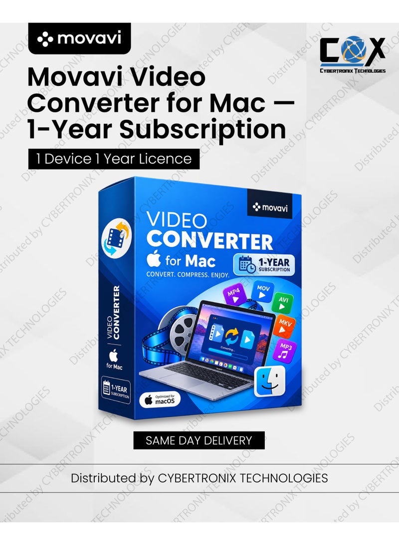 Movavi Video Converter for Mac | 1 Device for 1 Year | Digital License | Same Day Delivery