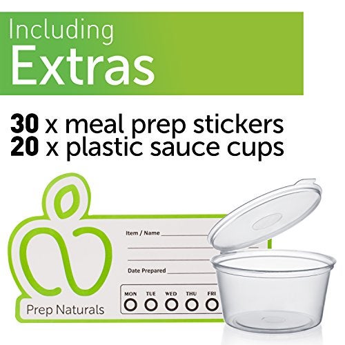 Prep Naturals PrepNaturals 4 Pack 34 Oz Glass Meal Prep Containers - Dishwasher Microwave Freezer Oven Safe - Glass Storage Containers with Lids (Multi-Compartment) - Image 3