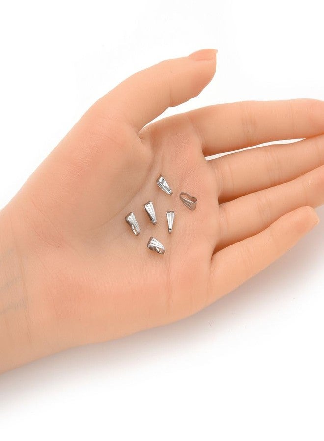Adabele 300pcs Adabele 316 Grade Stainless Steel Surgical Pendant Clasp Bail Clip 9mm Snap On Connector for DIY Craft Jewelry Making SEF22 - Image 2