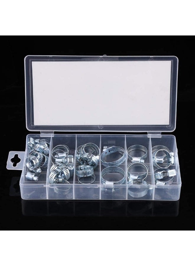 Rubik مشابك خرطوم، 34 قطعة نطاق قابل للتعديل 16 مم إلى 32 مم مجموعة مشابك أنابيب من الفولاذ المقاوم للصدأ لتطبيقات السباكة والسيارات والميكانيكا - Image 2