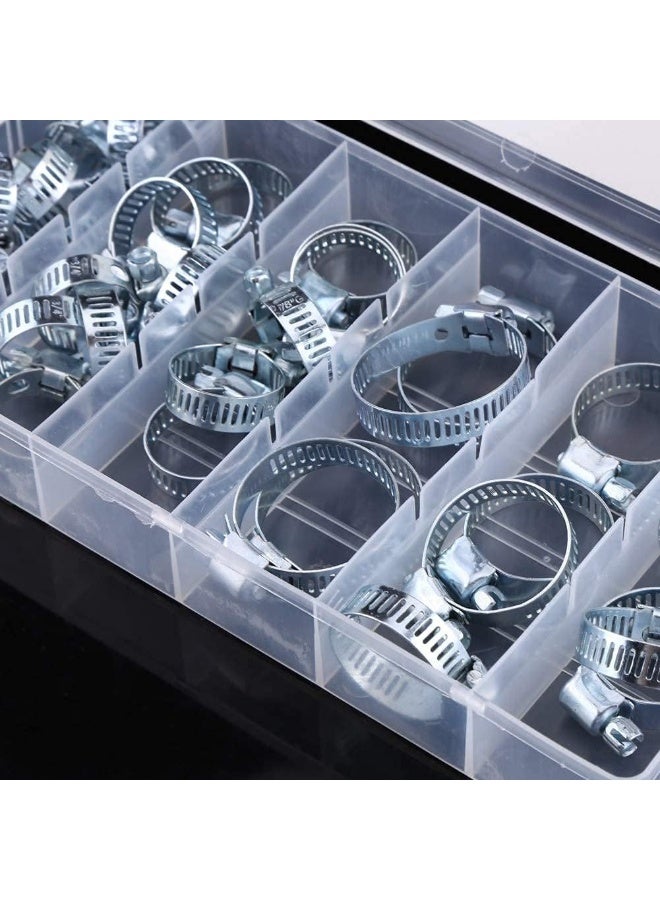 Rubik مشابك خرطوم، 34 قطعة نطاق قابل للتعديل 16 مم إلى 32 مم مجموعة مشابك أنابيب من الفولاذ المقاوم للصدأ لتطبيقات السباكة والسيارات والميكانيكا - Image 3