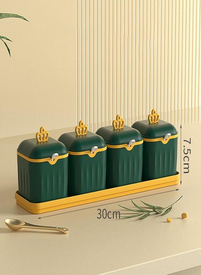 Dec Kitchenpro Square Acrylic Storage Jars Set – 4 Pcs Green Dry Fruit Containers with Rose Gold Airtight Lids | Transparent Kitchen Storage Boxes for Snacks, Spices, Pulses And More - Image 5