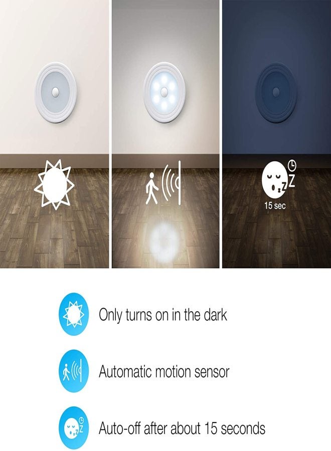 6 Pack Motion Sensor Light, Closet Light,Wall Light, Stick Anywhere with No Tools, Battery Operated Lights, LED Night Lights, Perfect for Staircase, Hallway, Bathroom, Bedroom, Kitchen, Cabinet - Image 5