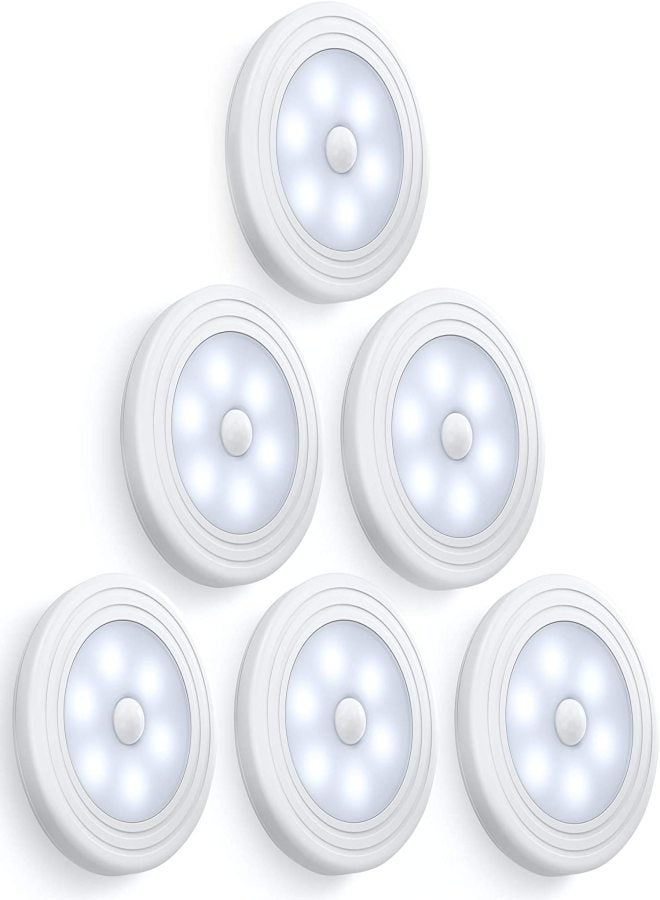 6 Pack Motion Sensor Light, Closet Light,Wall Light, Stick Anywhere with No Tools, Battery Operated Lights, LED Night Lights, Perfect for Staircase, Hallway, Bathroom, Bedroom, Kitchen, Cabinet - Image 1