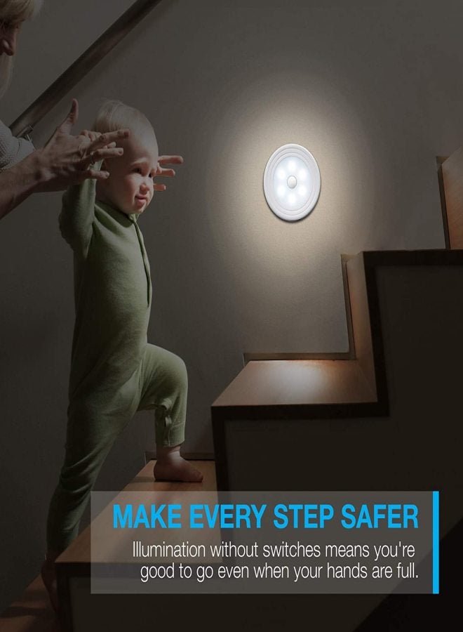 6 Pack Motion Sensor Light, Closet Light,Wall Light, Stick Anywhere with No Tools, Battery Operated Lights, LED Night Lights, Perfect for Staircase, Hallway, Bathroom, Bedroom, Kitchen, Cabinet - Image 3