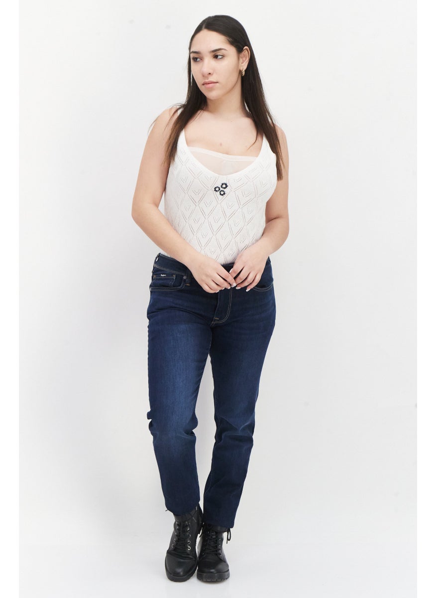 Pepe Jeans - Women Skinny Fit Low Waist Stretchable Solid Denim, Dark Blue - Image 1