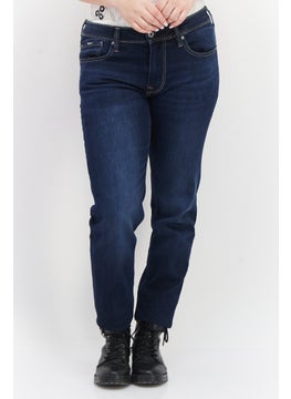 Women Skinny Fit Low Waist Stretchable Solid Denim, Dark Blue