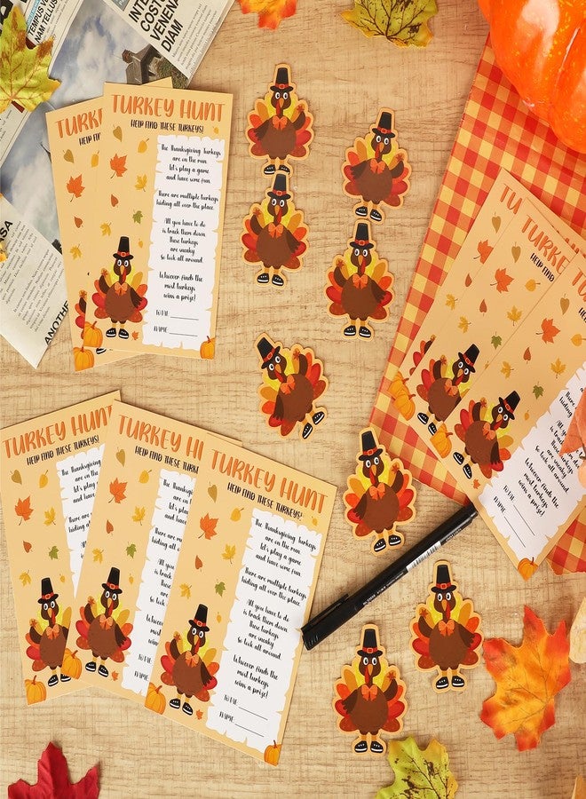 COCHIE Thanksgiving Games for Family Adults Office Large Groups Party, Turkey Hunt Game, Fall Families Classroom Activities with 50 Paper Turkeys - 25 Players (Turkey Hunt) - Image 3