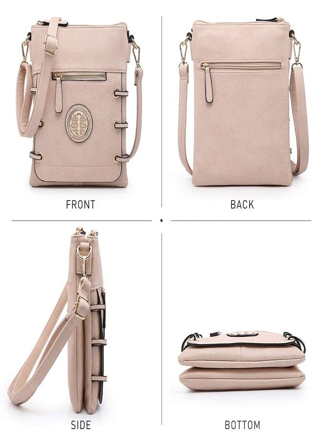 Dasein Women Lightweight Shoulder Purse Soft PU Leather Crossbody Bag Multi Pocket Travel Purses with Double Zipper (Pink) - Image 3