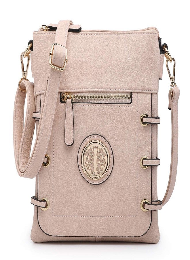 Dasein Women Lightweight Shoulder Purse Soft PU Leather Crossbody Bag Multi Pocket Travel Purses with Double Zipper (Pink) - Image 1