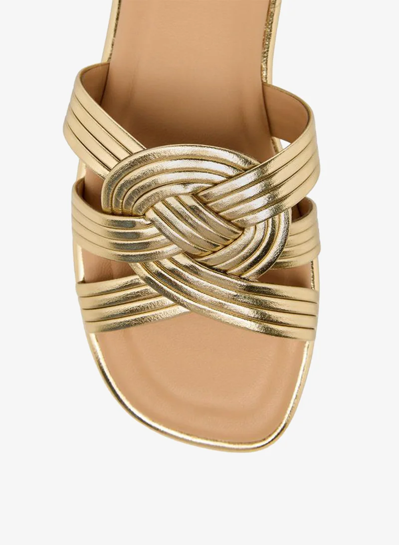 Little Missy GOLD Girls Knotted Slip-On Sandals for Women | Best Price UAE