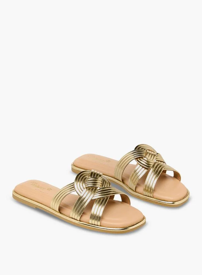 ليتل ميسي Girls Knotted Slip-On Sandals