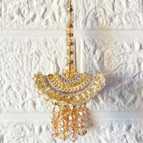 Adikala Craft Store Handmade Ethnic Latkan Tassel Set of 2 for Saree Pallu, Blouse, Suits, Dupatta, Lehenga Decor (Metal Sequin) - Image 5