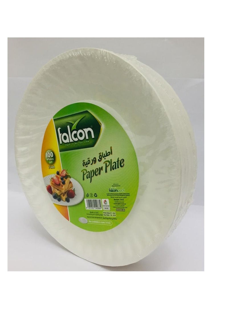 فالكون باك طبق ورقية فالكون 100 قطعة - 7 بوصة - Image 2