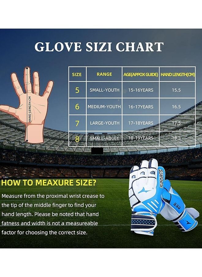 JiuAn Football Gloves for Kids & Youth & Adult, Goalie Gloves with Finger Support, Durable Soccer Goalkeeper Gloves for Junior Kids Training Match, Strong Grip & Pro-Level Keeper Football Gloves  - Image 2
