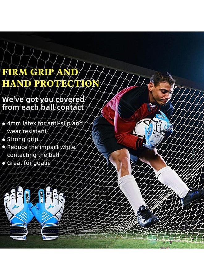 JiuAn Football Gloves for Kids & Youth & Adult, Goalie Gloves with Finger Support, Durable Soccer Goalkeeper Gloves for Junior Kids Training Match, Strong Grip & Pro-Level Keeper Football Gloves  - Image 3