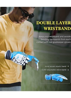 JiuAn Football Gloves for Kids & Youth & Adult, Goalie Gloves with Finger Support, Durable Soccer Goalkeeper Gloves for Junior Kids Training Match, Strong Grip & Pro-Level Keeper Football Gloves  - Image 4