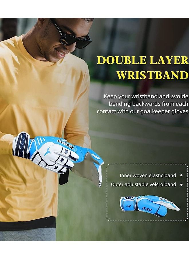 JiuAn Football Gloves for Kids & Youth & Adult, Goalie Gloves with Finger Support, Durable Soccer Goalkeeper Gloves for Junior Kids Training Match, Strong Grip & Pro-Level Keeper Football Gloves  - Image 4