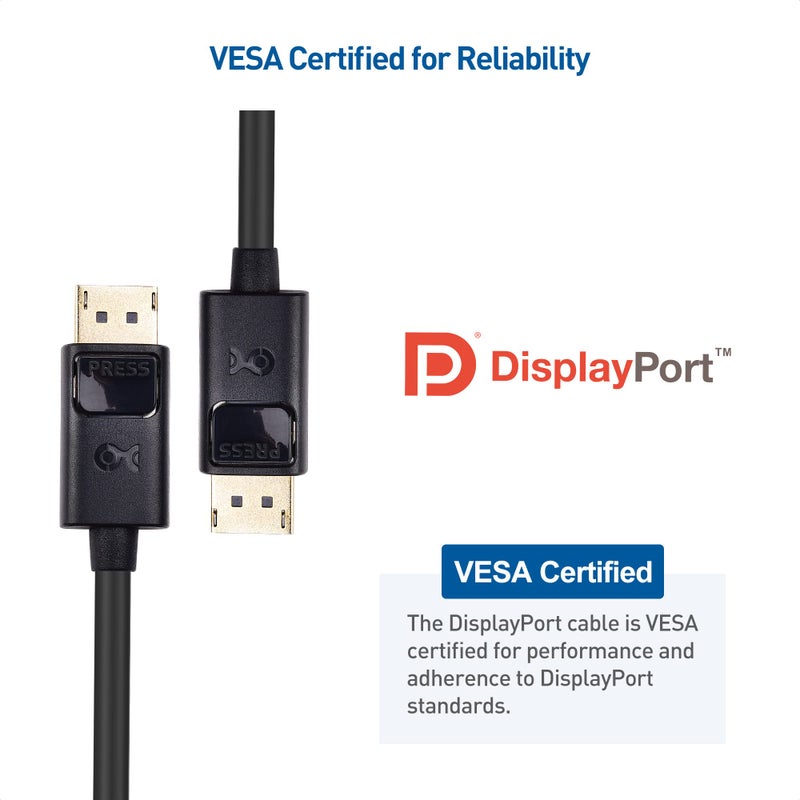 Cable Matters 3 ft 32.4Gbps DisplayPort Cable 1.4, Support 8K 60Hz, 4K 240Hz DisplayPort 1.4 Cable with FreeSync, G-SYNC and HDR for Gaming Monitor, PC, RTX 4080/4090, RX 6800/6900 - Image 4