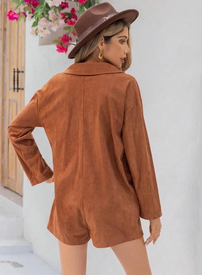 Take Two Take Two Solid Double Breasted Romper