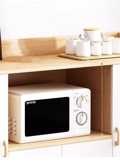 AGD Modern Multifunctional Coffee Cabinet, Large Storage Capacity for Living Room or Office with Doors, Drawers, Microwave Holder, Large Surface for Coffee Machine, Cups, Antiques and Decorative Plants  - Image 4