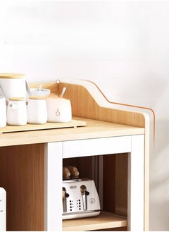 AGD Modern Multifunctional Coffee Cabinet, Large Storage Capacity for Living Room or Office with Doors, Drawers, Microwave Holder, Large Surface for Coffee Machine, Cups, Antiques and Decorative Plants  - Image 3