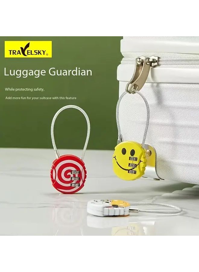 Cute Beagle Portable Anti Theft Combination Lock 3 Digit Dial Keyless Entry Compact Wire Lock for Luggage Suitcases Cabinets Travel Bags 4 Colors - Image 5