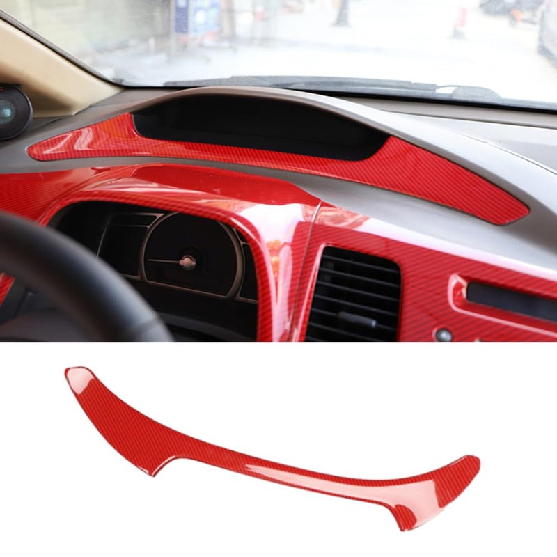 XITER 1pcs Middle Control Instrument Cluster Speedometer Strip Trim Frame Decorative Car Accessories for Honda Civic 2006 2007 2008 2009 2010 2011Red