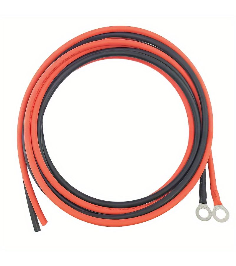 Premium 12AWG Extension Cable With Ring Terminals 3FT For Battery And Controller - Image 1