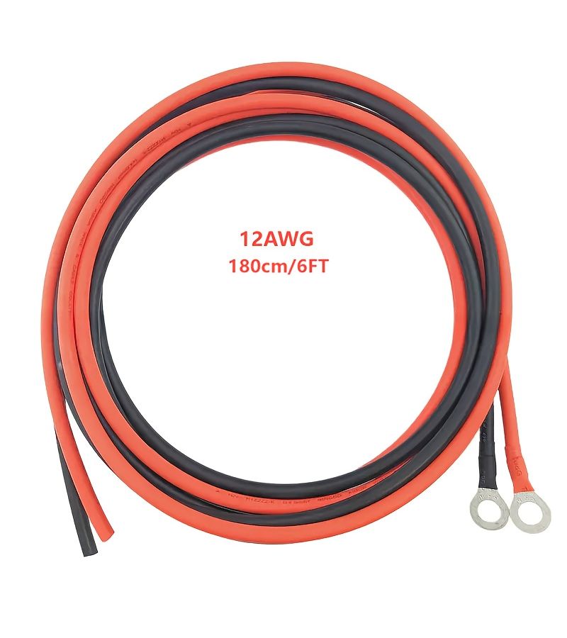 Premium 12AWG Extension Cable With Ring Terminals 3FT For Battery And Controller - Image 5