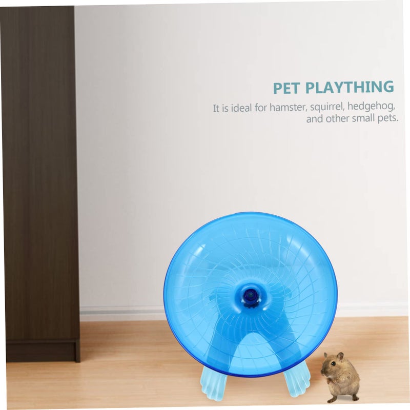 2 Pcs Silent Exercise Saucer Running Wheel Blue Pink for Hamsters Gerbils Hedgehogs - Image 3