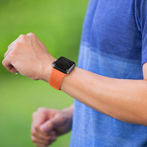 Mugust Sport Bands Compatible with Apple Watch Band 45mm 44mm 42mm, Soft Silicone Correa Wristband Replacement Strap Compatible for Apple Watch Ultra 2/Ultra SE/SE 2 iWatch Series 9 8 7 6 5 4 3 Women Men, - Image 2