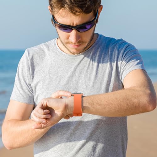 Mugust Sport Bands Compatible with Apple Watch Band 45mm 44mm 42mm, Soft Silicone Correa Wristband Replacement Strap Compatible for Apple Watch Ultra 2/Ultra SE/SE 2 iWatch Series 9 8 7 6 5 4 3 Women Men, - Image 3