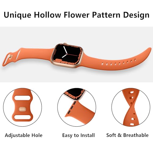 Mugust Sport Bands Compatible with Apple Watch Band 45mm 44mm 42mm, Soft Silicone Correa Wristband Replacement Strap Compatible for Apple Watch Ultra 2/Ultra SE/SE 2 iWatch Series 9 8 7 6 5 4 3 Women Men, - Image 5