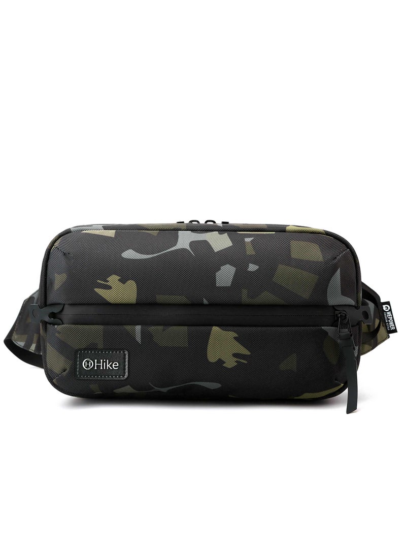 HIKE Hike 11-inch Waist Bag Anti-Theft Water Resistant Shock Proof Business Leisure Crossbody Chest Bag for Men and Women, HK2121-CAMOUFLAGE  - Image 1