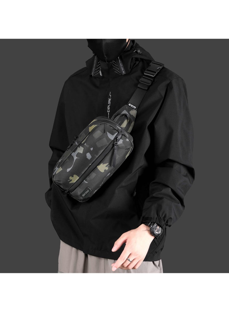 HIKE Hike 11-inch Waist Bag Anti-Theft Water Resistant Shock Proof Business Leisure Crossbody Chest Bag for Men and Women, HK2121-CAMOUFLAGE  - Image 5