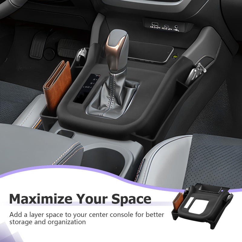 LUWU Center Console Organizer Side Pockets Fit for 2025 2026 Subaru Forester Accessories Gear Shift Cover Organizer Seat Gap Storage Box Wireless Charging Silicone Protective Pad (Not for Base & Wildness) - Image 3