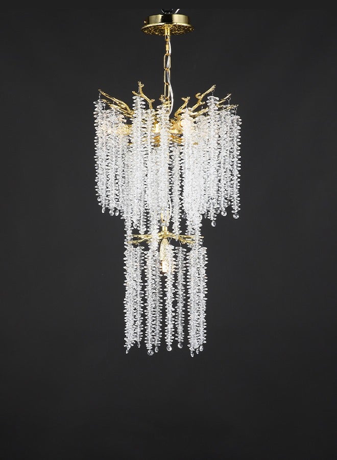 Light luxury duplex living room crystal light hollow money tree Villa chandelier French modern staircase light LOFT art light 