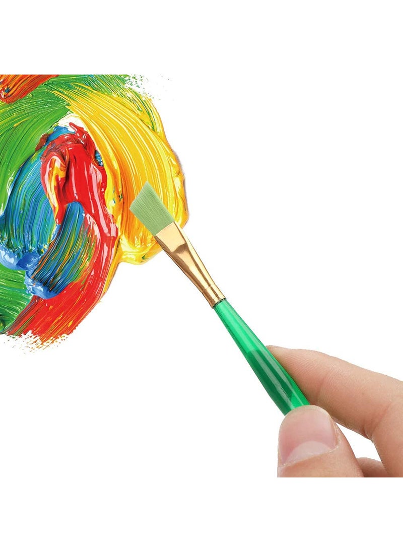 E Shopping E Shopping 6 pc Colorful Paint Brush Nail Brush Art Artistic Brush Water Coloring Brushes Flat Paint Brush with 6 Fevicryl Acrylic Colours 10ml Each, 23x10x4  - Image 3