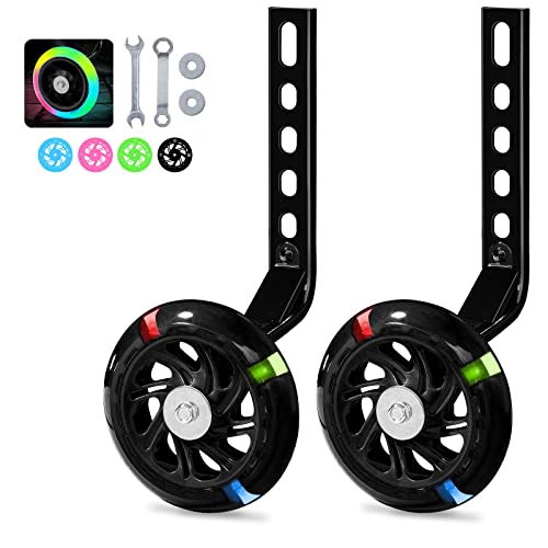 PRUNUS Flash BIKE Training Wheels for 12 14 16 18 20 Inch.Training Wheels for Kids Bike is Heavy Duty.Bicycle Training Wheel is Suitable Single Speed Bike - Image 1