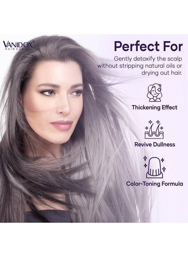 VANIDOX Sulfate Free Purple Shampoo for Grey and Silver Hair, Brass Toning Purple Shampoo Infused with Purple Pigment, Purple Shampoo for Gray Hair for Women (16 fl oz) - Image 5