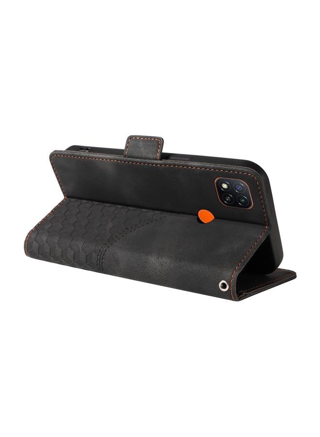 S-TOP Case For Redmi 9C / 9 India Embossed Rhombus Starry Leather Phone Case - Image 5