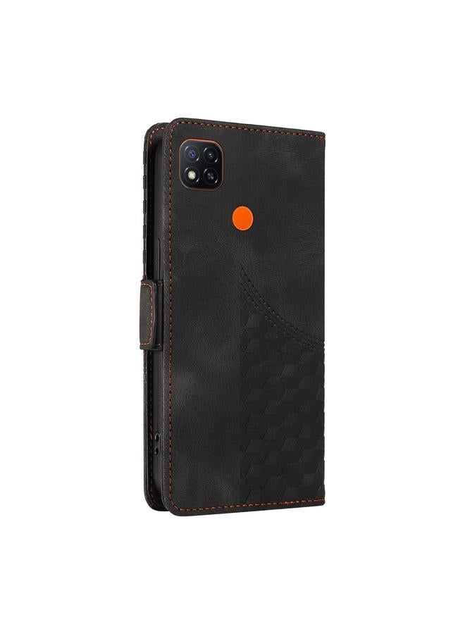 S-TOP Case For Redmi 9C / 9 India Embossed Rhombus Starry Leather Phone Case - Image 3