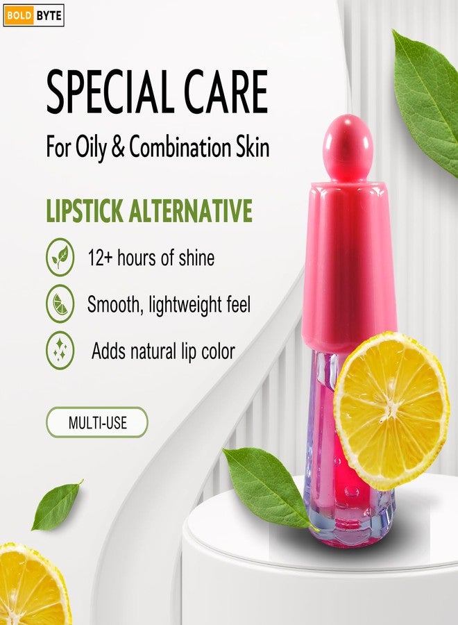 Bold Byte مرطب شفاه وملمع شفاه للاستخدام اليومي من ليبويل - مرطب، يرطب، لون وردي كوري شفاف، متغير اللون، مقاوم للماء، لمعان عالٍ، غير لزج، يدوم طويلاً، مثالي للشفاه الجافة والمتشققة (وردي) - Image 5
