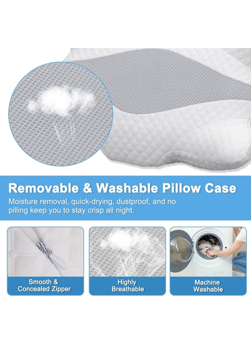 ACNORIA CARE - Memory Foam Cervical Support Pillow To Support The Neck And Relieve Pain Suitable For Side Back And Stomach Sleepers Size 61 * 37 * 14 cm - From Acnoria Care - Image 1