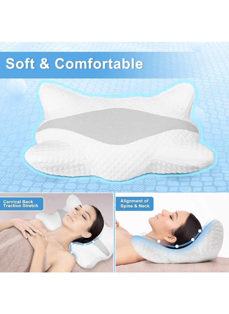 ACNORIA CARE - Memory Foam Cervical Support Pillow To Support The Neck And Relieve Pain Suitable For Side Back And Stomach Sleepers Size 61 * 37 * 14 cm - From Acnoria Care - Image 1