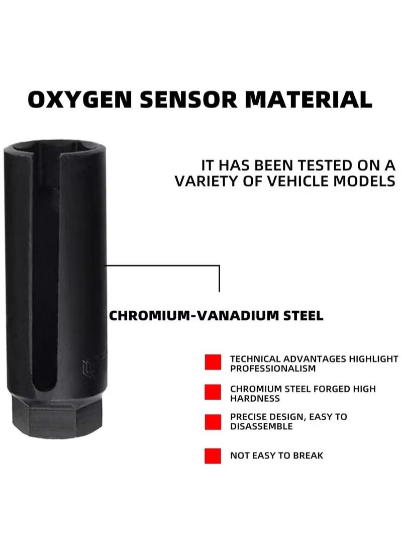 Generic - Oxygen Sensor Socket with Side Wire Cutout 3 8 Inch Drive x 7 8 Inch 22mm 6 Point fits All Vehicle O2 Removal and Installation Offset Oxygen Sensor Socket - Image 1
