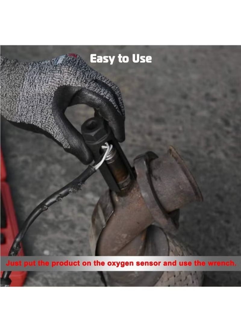 Generic - Oxygen Sensor Socket with Side Wire Cutout 3 8 Inch Drive x 7 8 Inch 22mm 6 Point fits All Vehicle O2 Removal and Installation Offset Oxygen Sensor Socket - Image 1