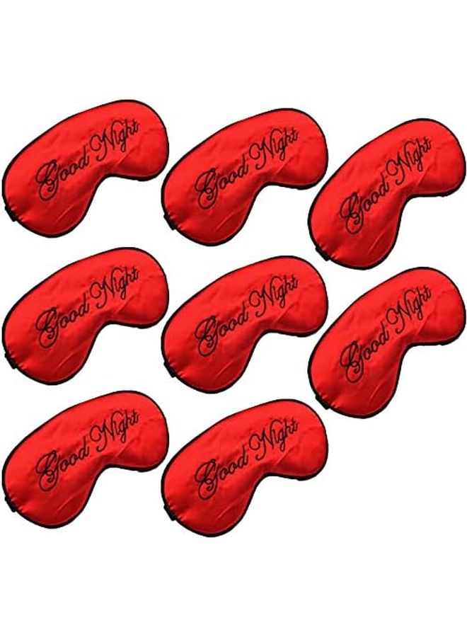 8Pcs Red Silk Soft Plush Sleep Eye Mask Adjustable Strap For Travel Nap Dry Puffy Eyes - Image 2