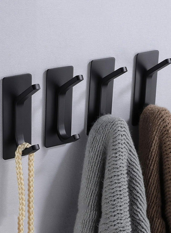 GoldenLike  خطاف لاصق،4 عبوة من خطافات الحائط شديدة التحمل، خطافات مناشف من الفولاذ المقاوم للصدأ، خطاف تعليق معطف الحمام، خطاف تثبيت على الحائط ذاتي اللصق، لمطبخ الحمام - Image 1